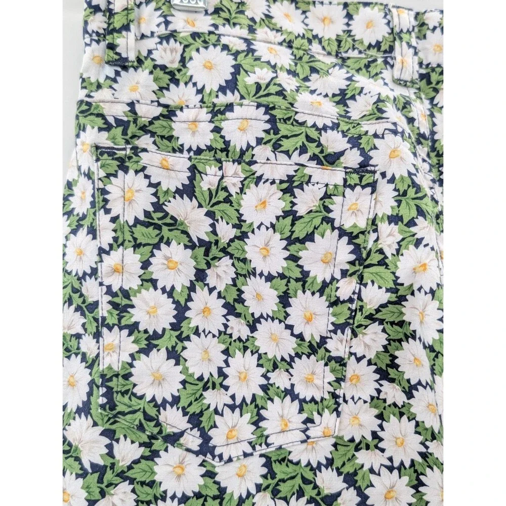 Jones New York Sport Daisy Floral High Rise Straight Ankle Pants Size 10 Petite
